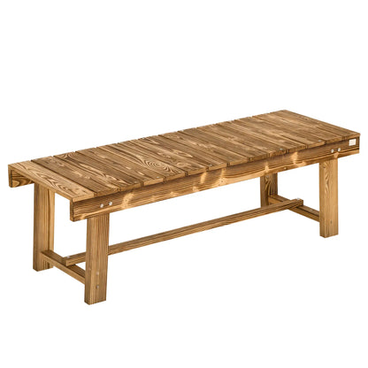 Outdoor Garden Bench, Backless Patio Stool, 43.25" x 15" x 13.75", Carbonized Outdoor Benches at Gallery Canada