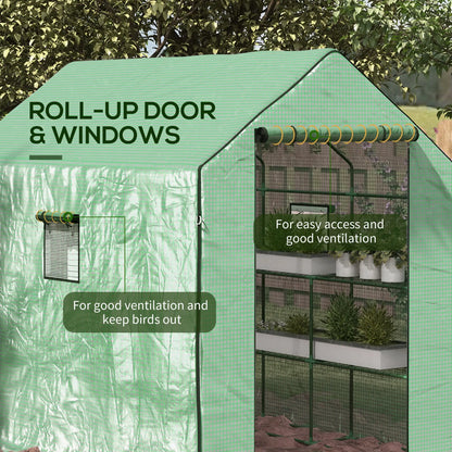 Portable Walk-In Greenhouse, 4.6' x 4.7', 2 Tier U-Shaped Shelves, Green Walk In Greenhouses at Gallery Canada