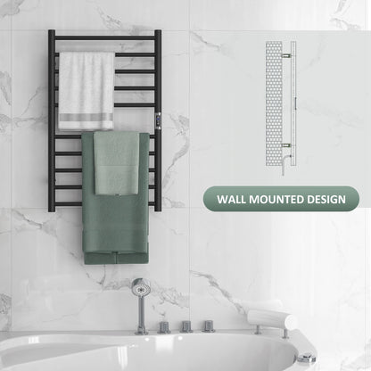 Wall Mounted Heated Towel Rack, 10-Bar Electric Warmer, Adjustable Temperature Bath Accessories at Gallery Canada
