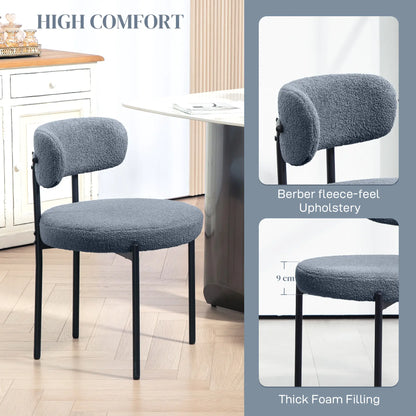 4 Pc Kitchen Chairs, Modern Dining, Berber Fleece Upholstery, Steel Legs, Grey Dining Chairs at Gallery Canada