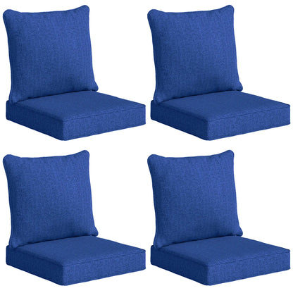 Outdoor Chair Cushions Set Of 4, 24" x 24", Navy Blue Patio Chair Cushions at Gallery Canada