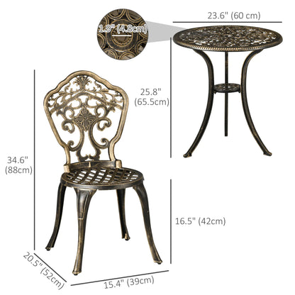 Garden Bistro Set 3 Piece, 2 Chairs & Table, Bronze Bistro Sets at Gallery Canada
