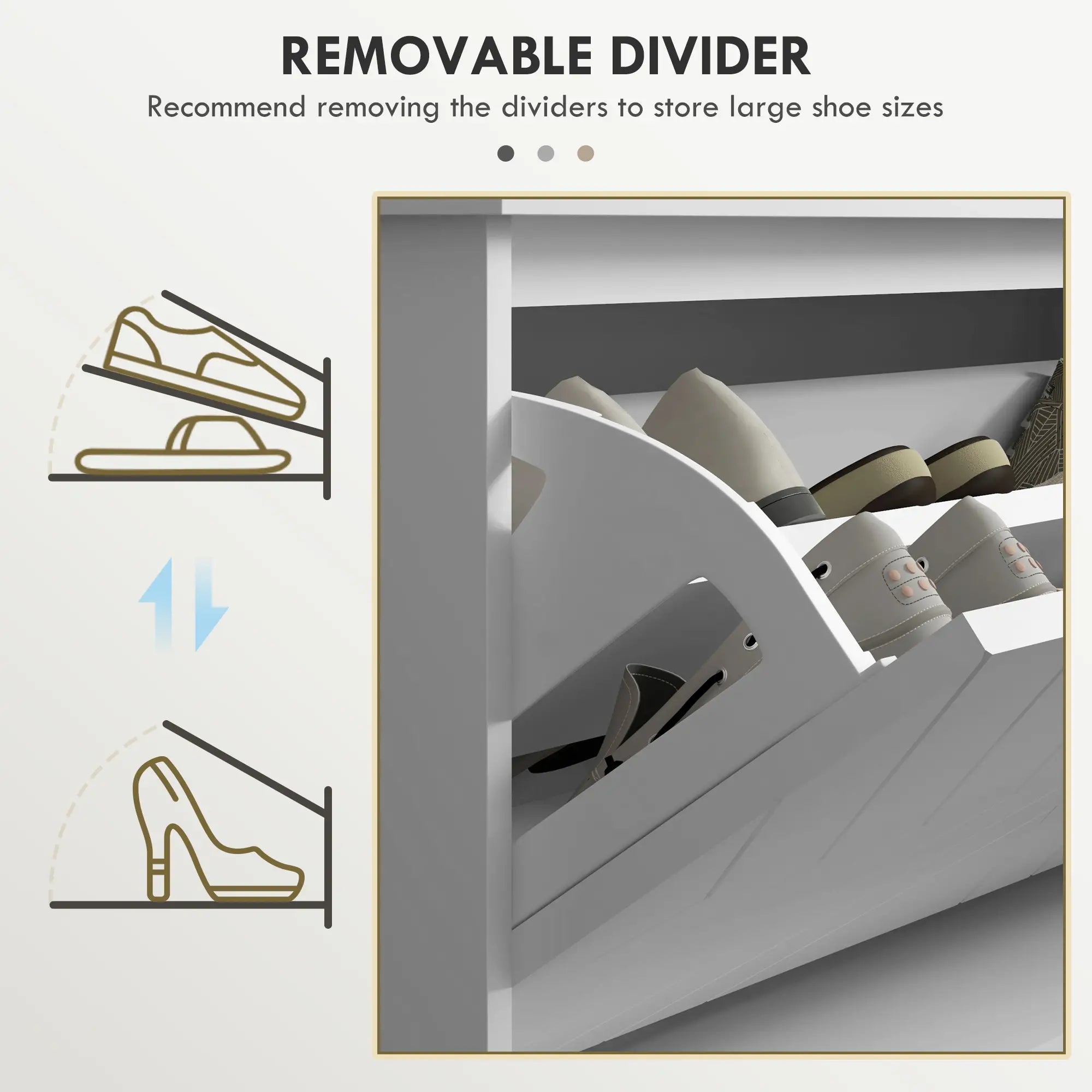 Upholstered Shoe Storage Bench with Flip Drawer, Adjustable Shelf, 10 Pairs Shoe Storage Cabinets & Racks at Gallery Canada