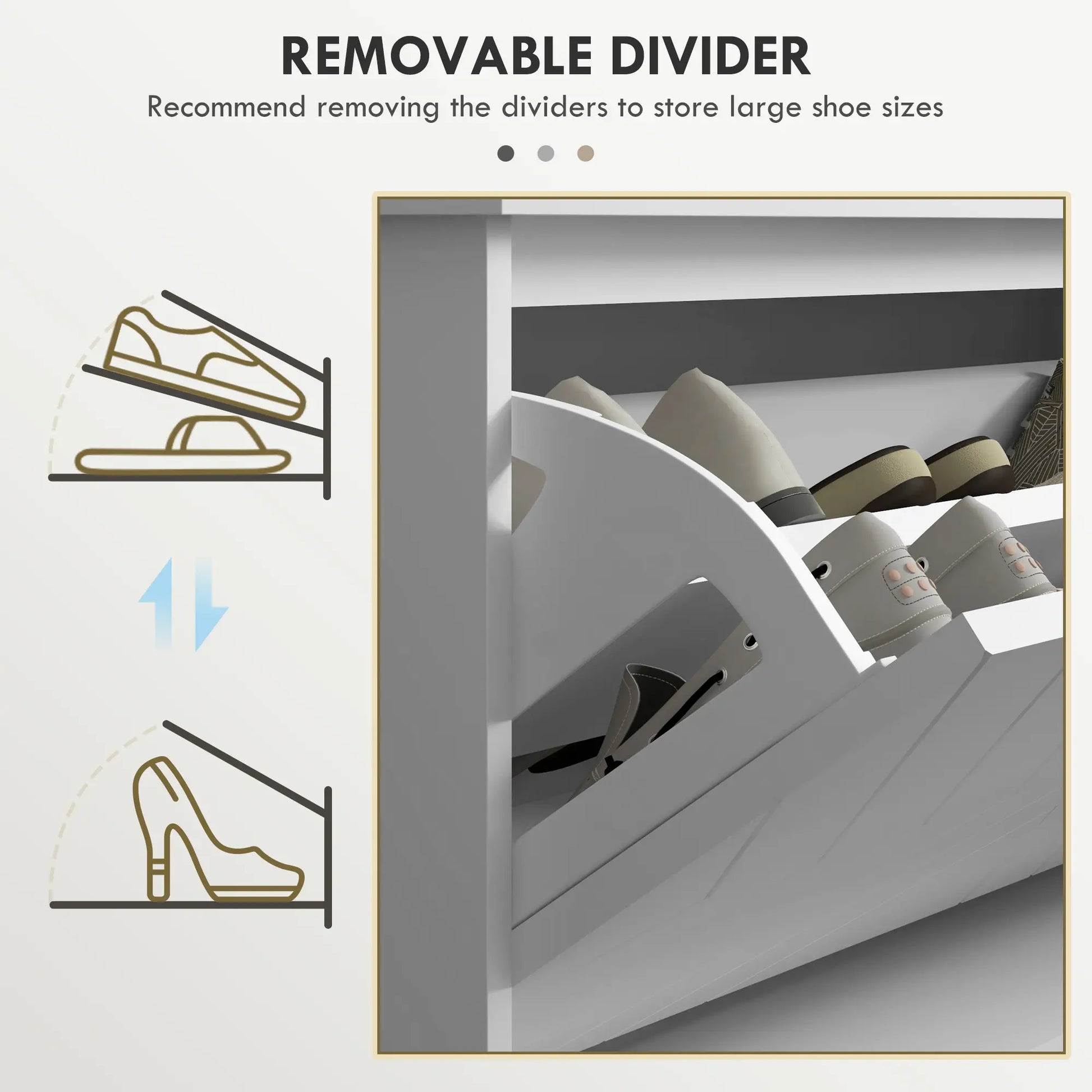 Upholstered Shoe Storage Bench with Flip Drawer, Adjustable Shelf, 10 Pairs Shoe Storage Cabinets & Racks at Gallery Canada