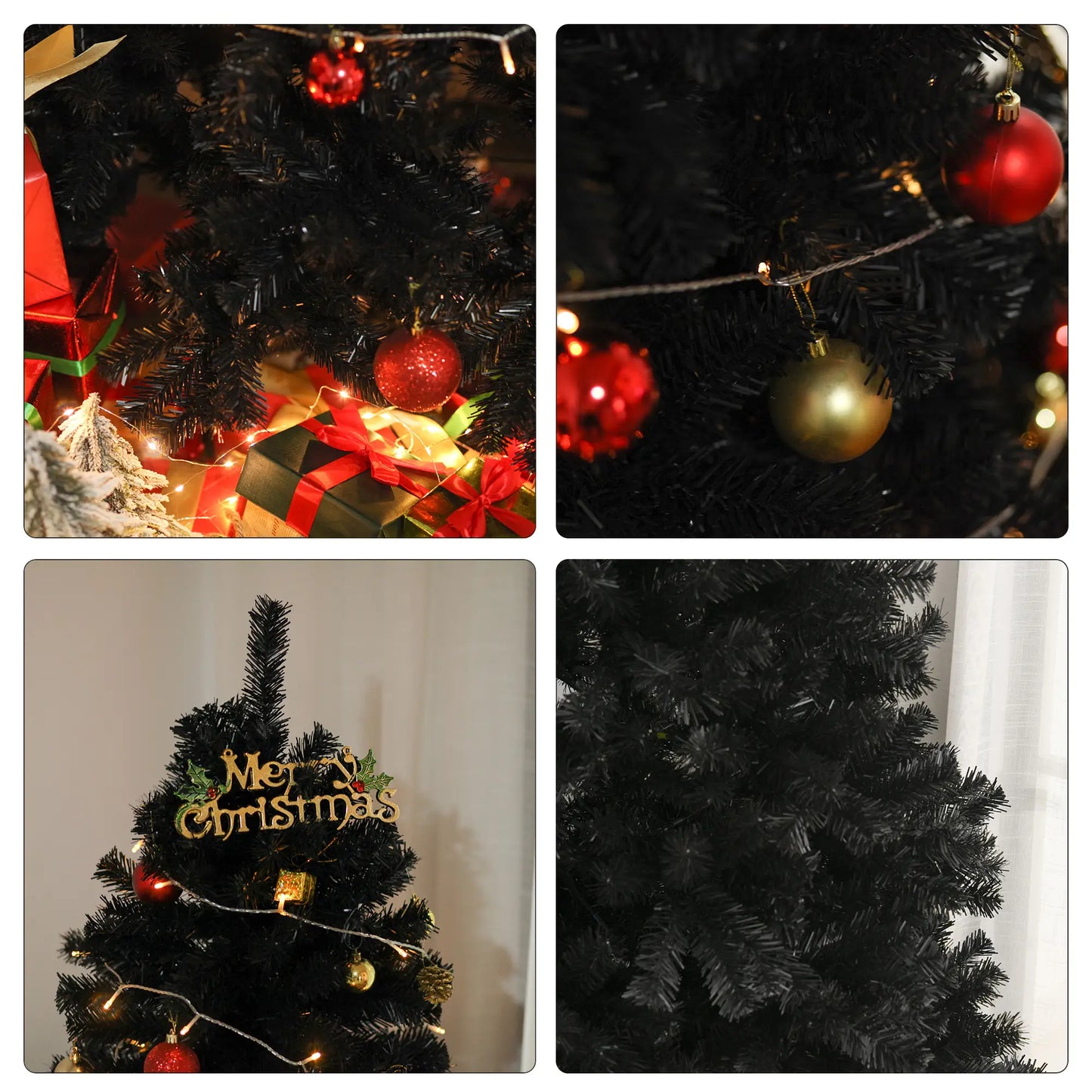 6ft Artificial Christmas Tree, Unlit Douglas Fir, Realistic Branch Tips, Black Artificial Christmas Trees at Gallery Canada