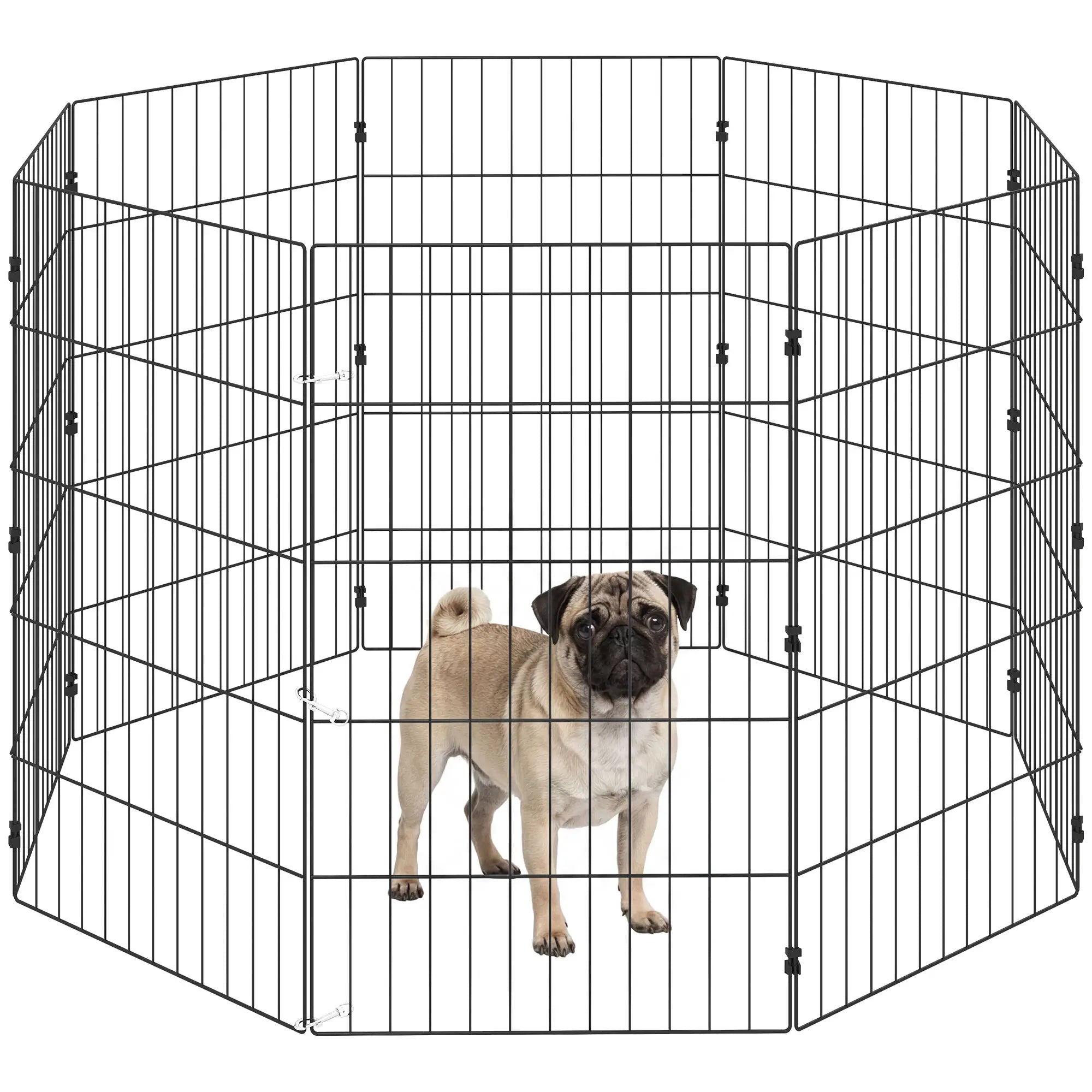 Foldable Metal Dog Playpen, Expandable Pet Fence, 20