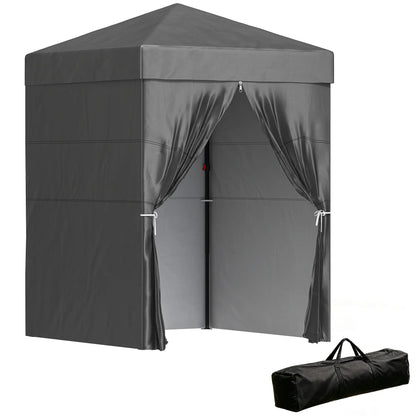 5 x 5 ft Compact Pop Up Canopy Tent, UPF 50+ Changing Room, Portable Instant Privacy Canopy, Dark Grey Pop Up Canopies at Gallery Canada