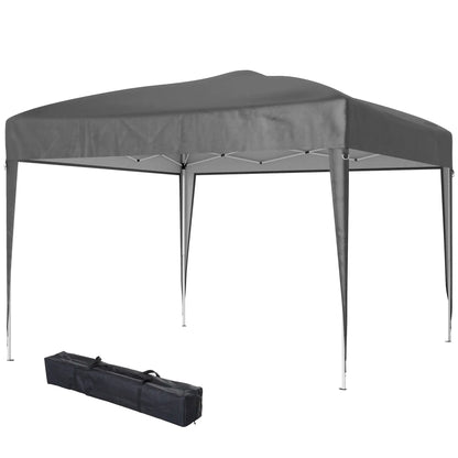 10 x 10ft Folding Pop Up Tent, Outdoor Gazebo Canopy, Grey Pop Up Canopies Grey at Gallery Canada