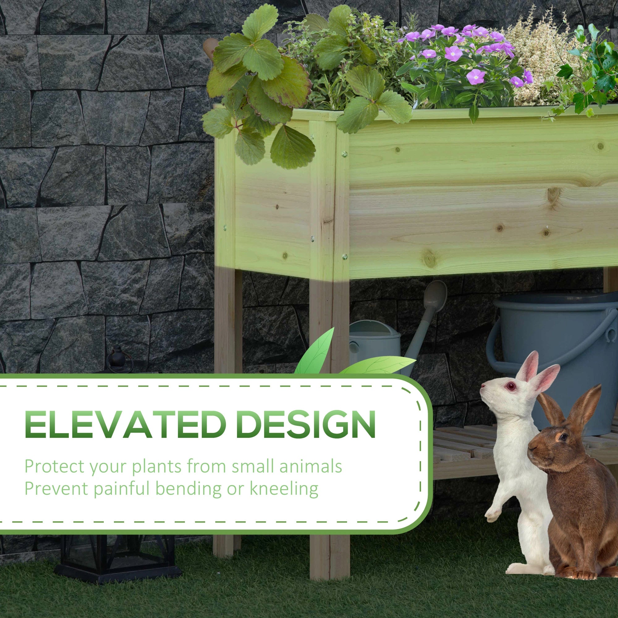 Elevated Planter Box with Storage, 36