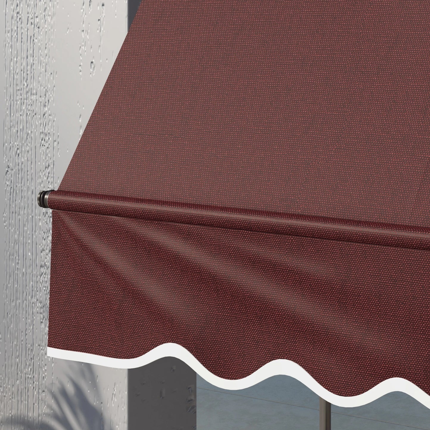 10' x 3' Manual Retractable Awning, Freestanding, UV Resistant, Wine Red Window Awnings at Gallery Canada