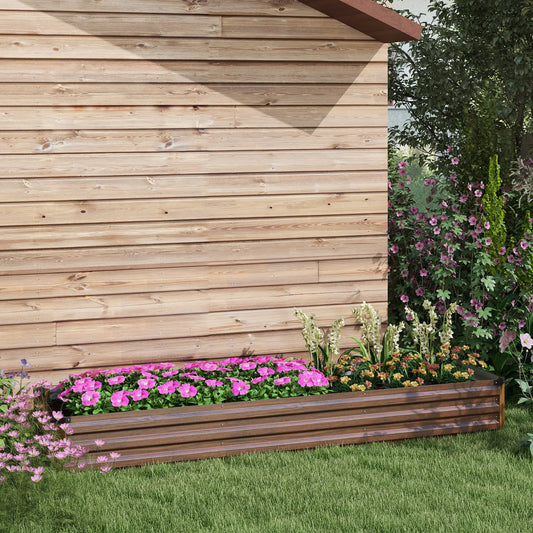 8'x2'x1' Galvanized Raised Bed, Elevated Planter Box, Dark Brown Raised Garden Beds Dark Brown at Gallery Canada