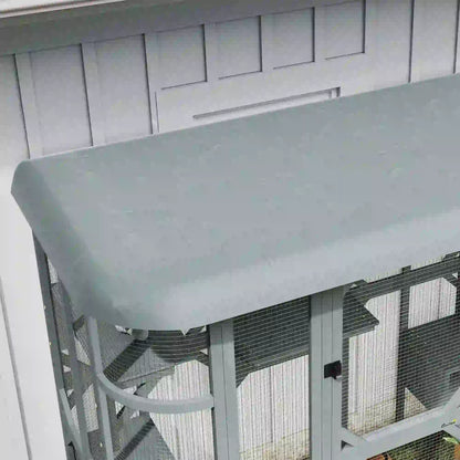 71" Wooden Cat Enclosure, With Platforms And Condos, Grey Outdoor Cat Enclosures at Gallery Canada