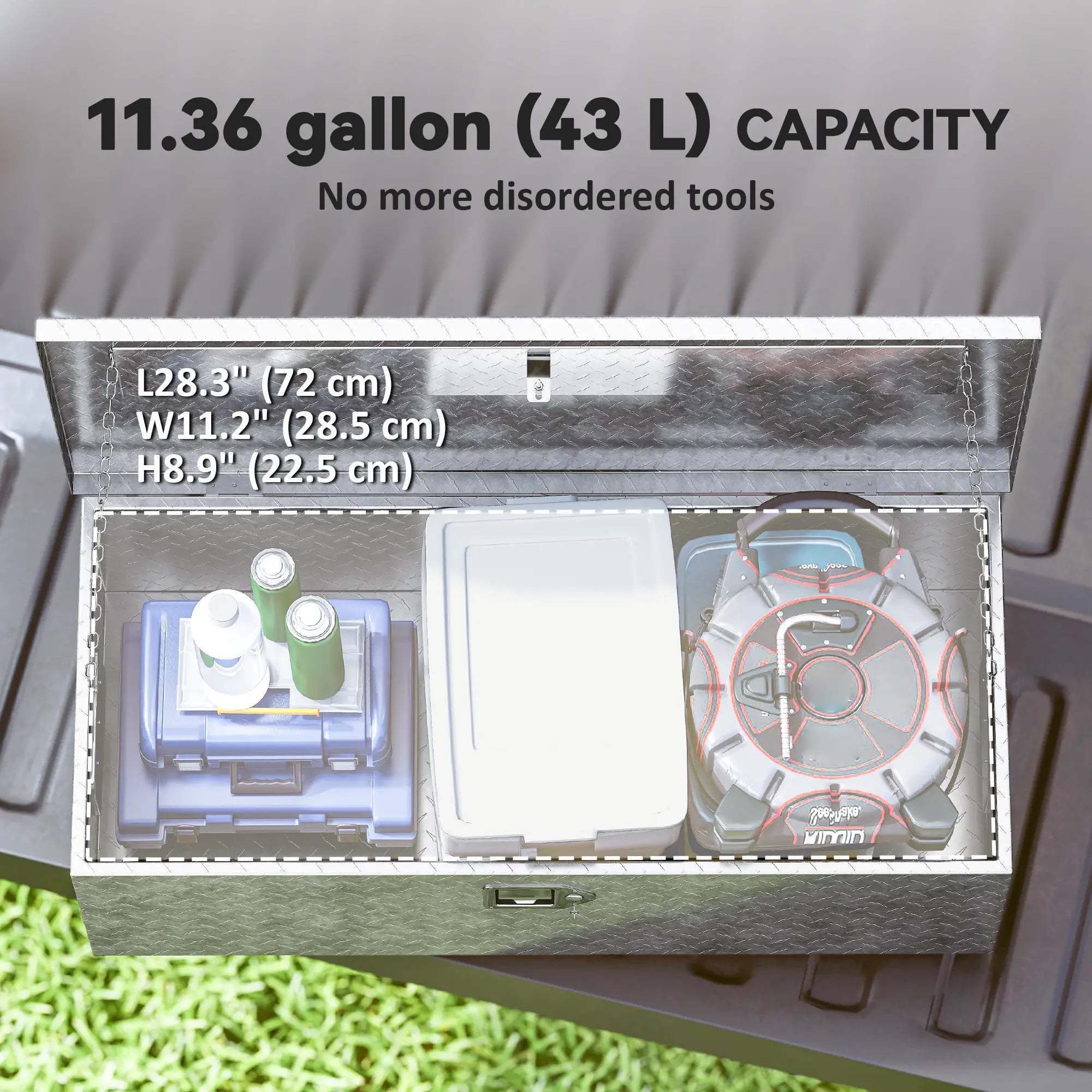 30 Inch Truck Bed Tool Box, Heavy Duty Aluminum Diamond Plate Trailer Tongue Box Tool Organizers at Gallery Canada
