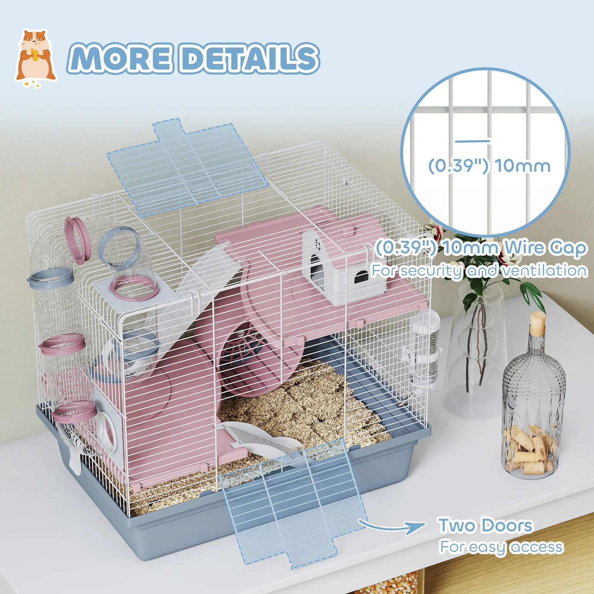 3-Tier Hamster Cage With Exercise Wheel, Food Bowl, Water Bottle Hamster Cages at Gallery Canada