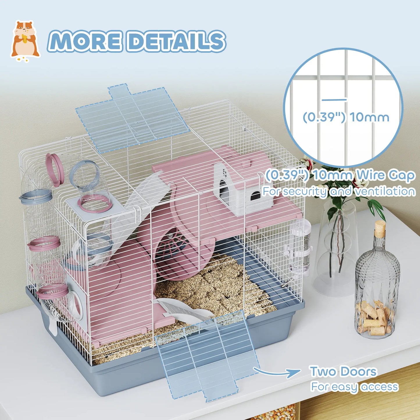 3-Tier Hamster Cage With Exercise Wheel, Food Bowl, Water Bottle Hamster Cages at Gallery Canada