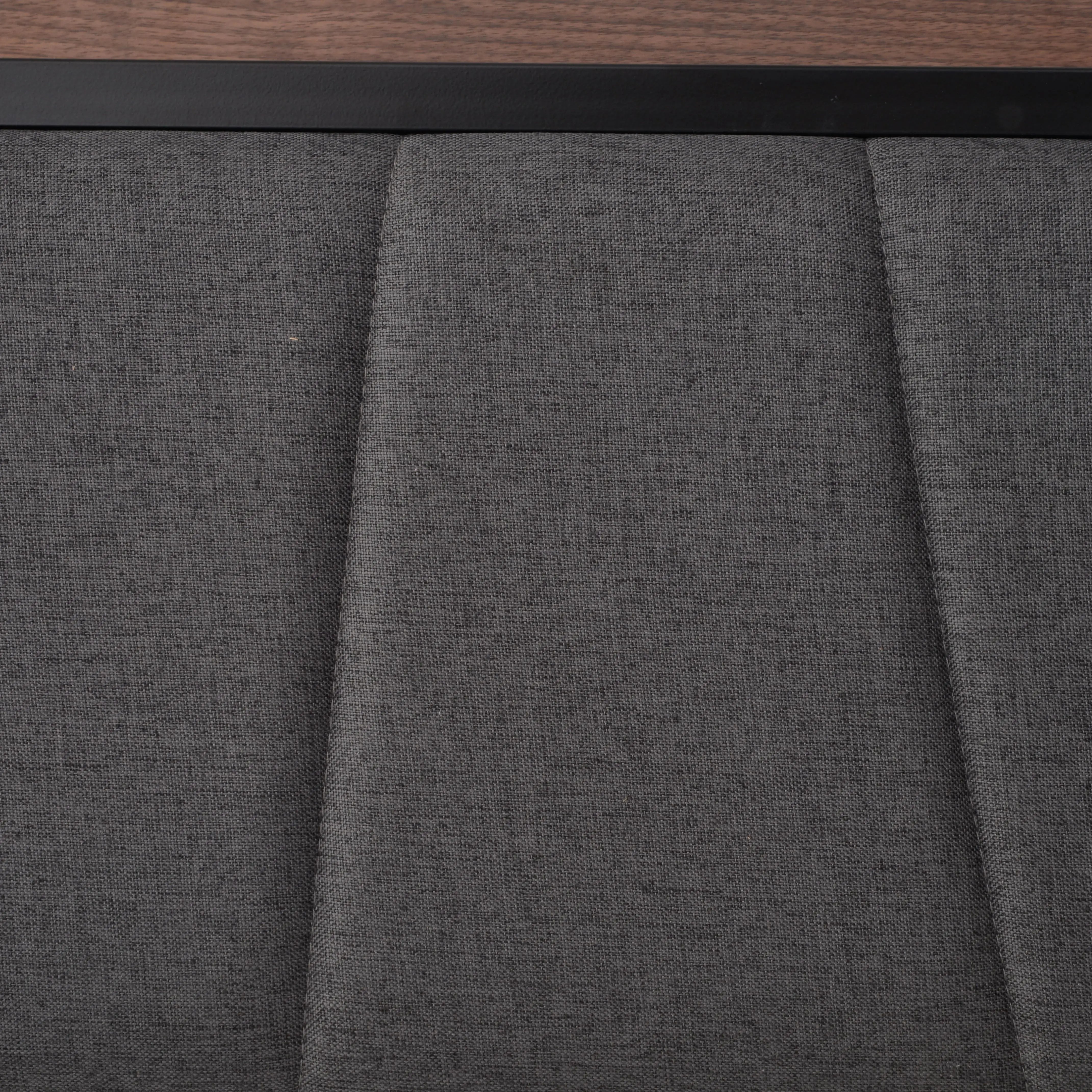 Queen Size Bed Frame, Upholstered Headboard, Storage Shelf, Walnut Bedroom Furniture at Gallery Canada
