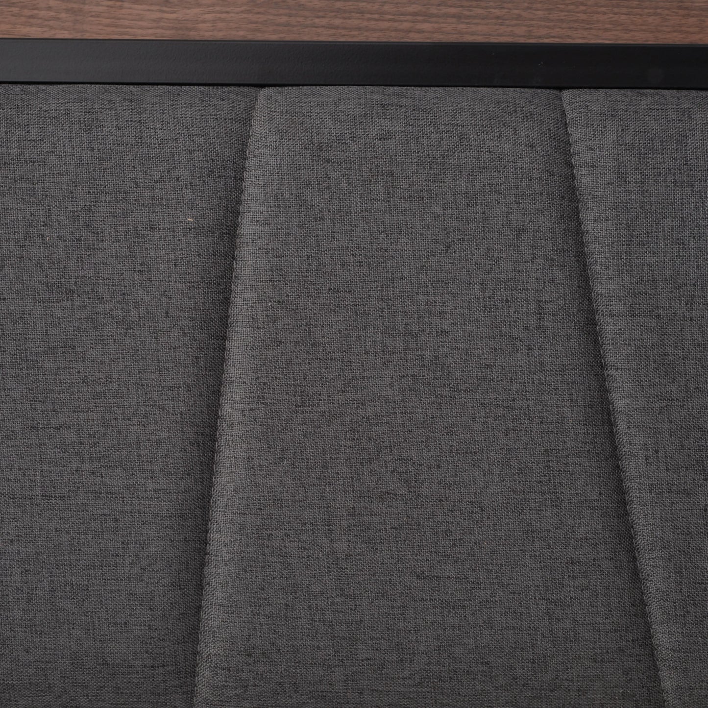 Queen Size Bed Frame, Upholstered Headboard, Storage Shelf, Walnut Bedroom Furniture at Gallery Canada