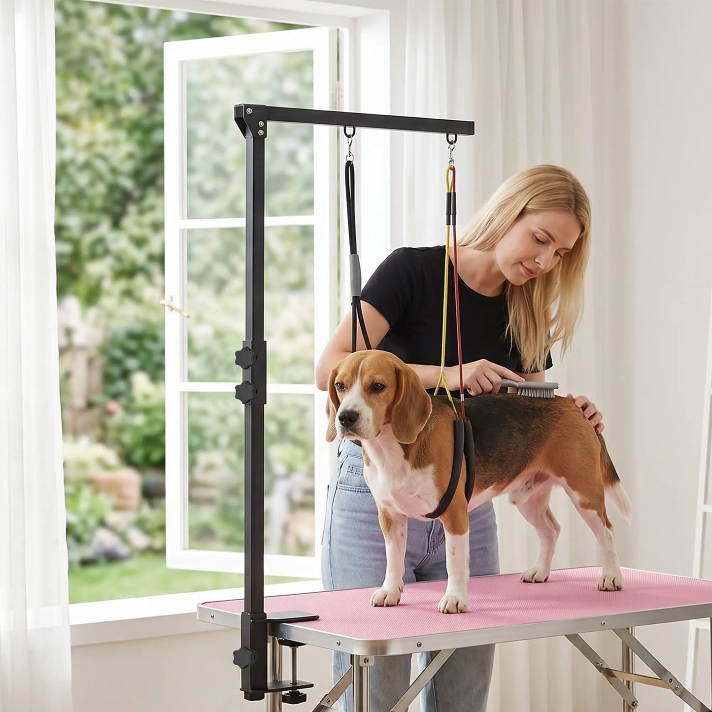 Dog Grooming Arm With Clamp, Adjustable, 18.9"-32.3", Black
