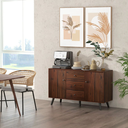 Kitchen Storage Sideboard, Buffet Cabinet, 2 Cupboard, 3 Drawers, Adjustable Shelves, Rustic Brown Bar Cabinets at Gallery Canada