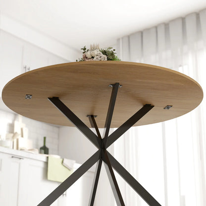 47" Round Kitchen Table For 4, Industrial Dining Table, And Black, Brown Dining Tables at Gallery Canada