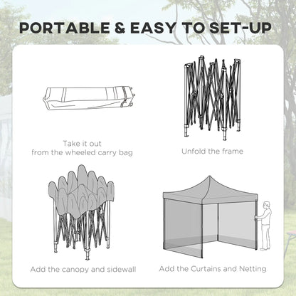 10' x 10' Pop Up Canopy Tent, Wheeled Carry Bag, Adjustable Height Pop Up Canopies at Gallery Canada