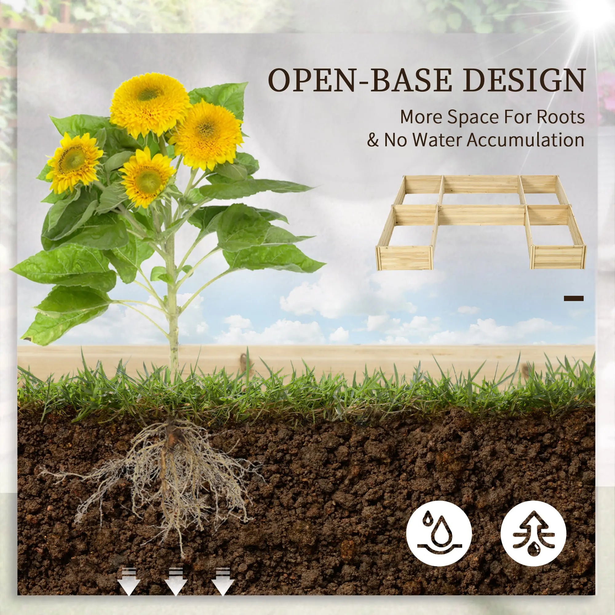 DIY 5-Box Garden Planter, Open Bottom, Natural Wood Raised Garden Beds at Gallery Canada