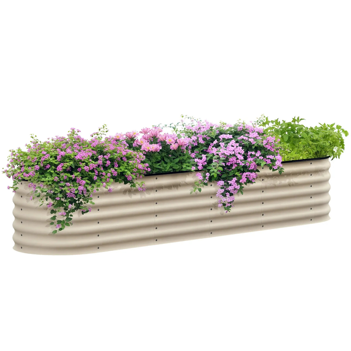 Galvanized Steel Raised Garden Bed, 8 x 2 x 1.5 FT, Cream White Galvanized Planter Boxes at Gallery Canada