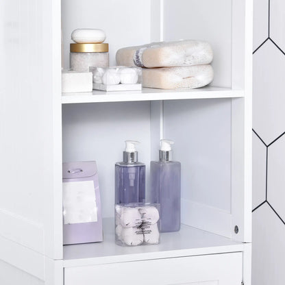 Tall Bathroom Storage Cabinet, Adjustable Shelf, 3 Open Shelves, White Bathroom Cabinets at Gallery Canada