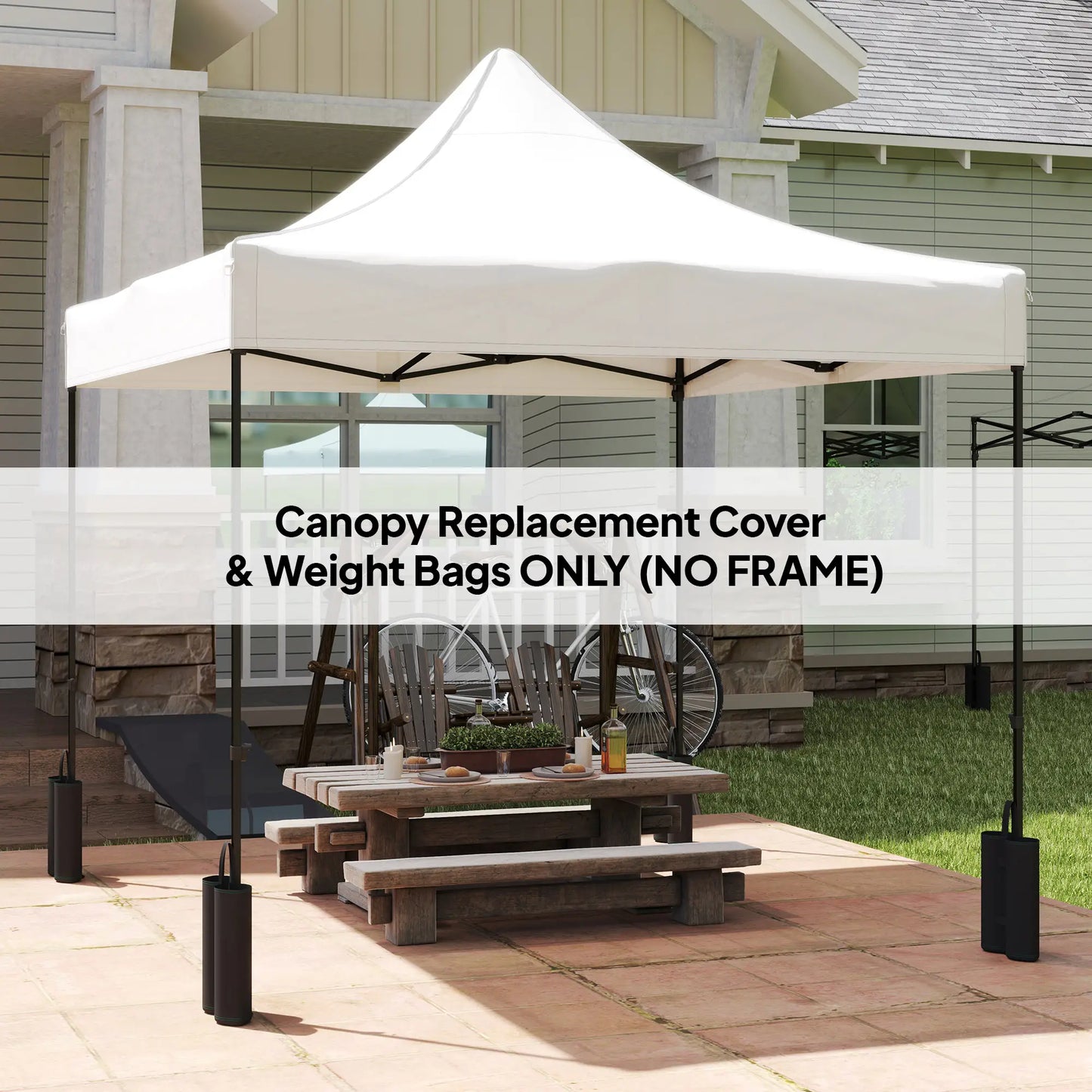10' x 10' Replacement Canopy Top, Pop Up Tent, UPF50+, White