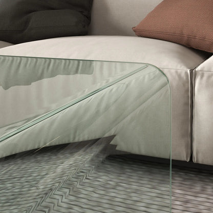 Clear Glass Coffee Table, Modern Rectangle Living Room Center Table, Safe Rounded Edges Coffee Tables at Gallery Canada