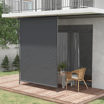 7' x 10' Retractable Patio Awning, Manual Outdoor Privacy Screen, UPF40+ Water-Resistant, Grey Retractable Side Awning at Gallery Canada