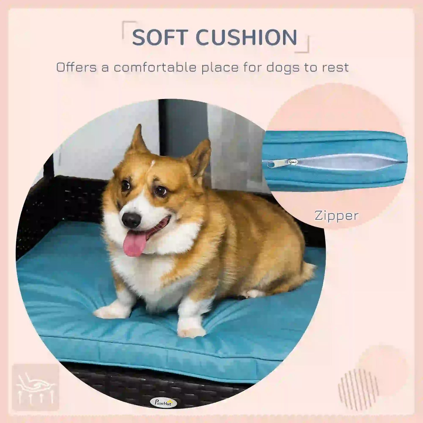 Wicker Pet House Dog Bed, Indoor Outdoor Rattan Furniture with Cushion Houses, Kennels & Pens at Gallery Canada