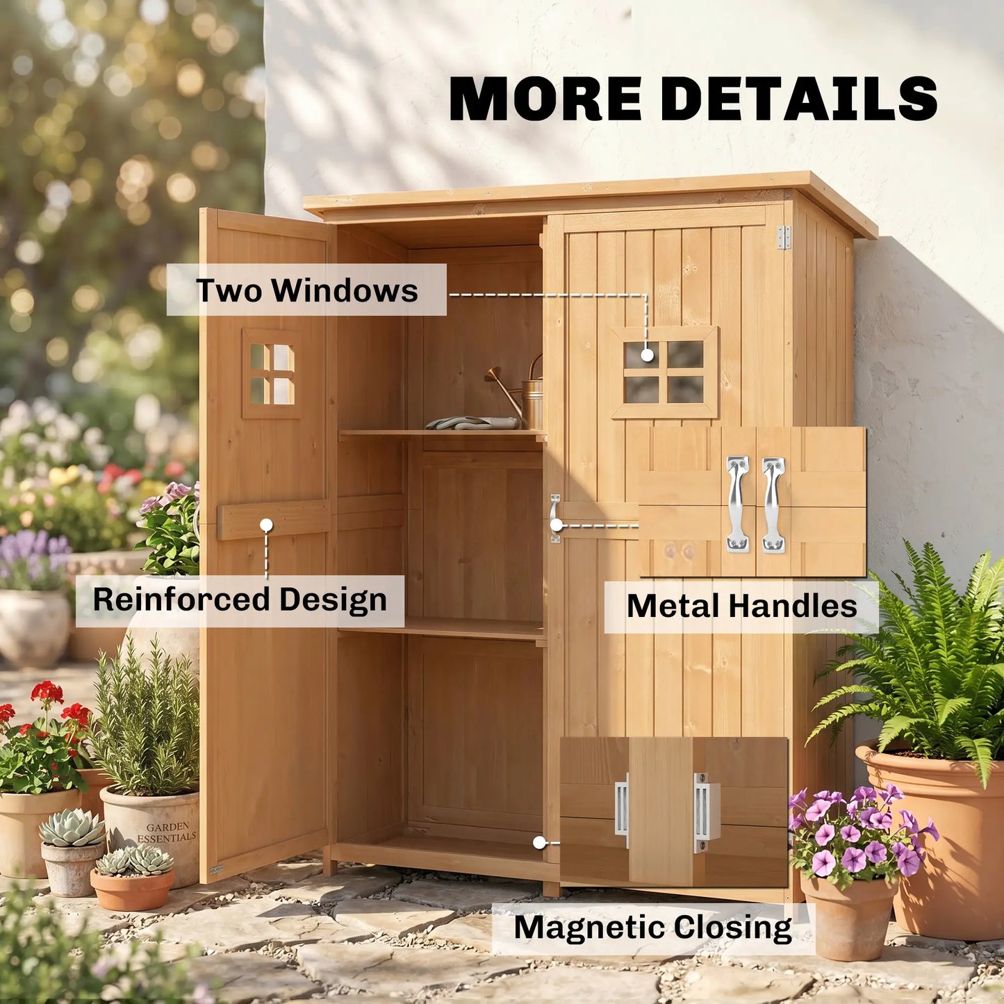 4x1.5ft Wooden Garden Storage Shed, Outdoor Tool Cabinet, Double Door Sheds at Gallery Canada