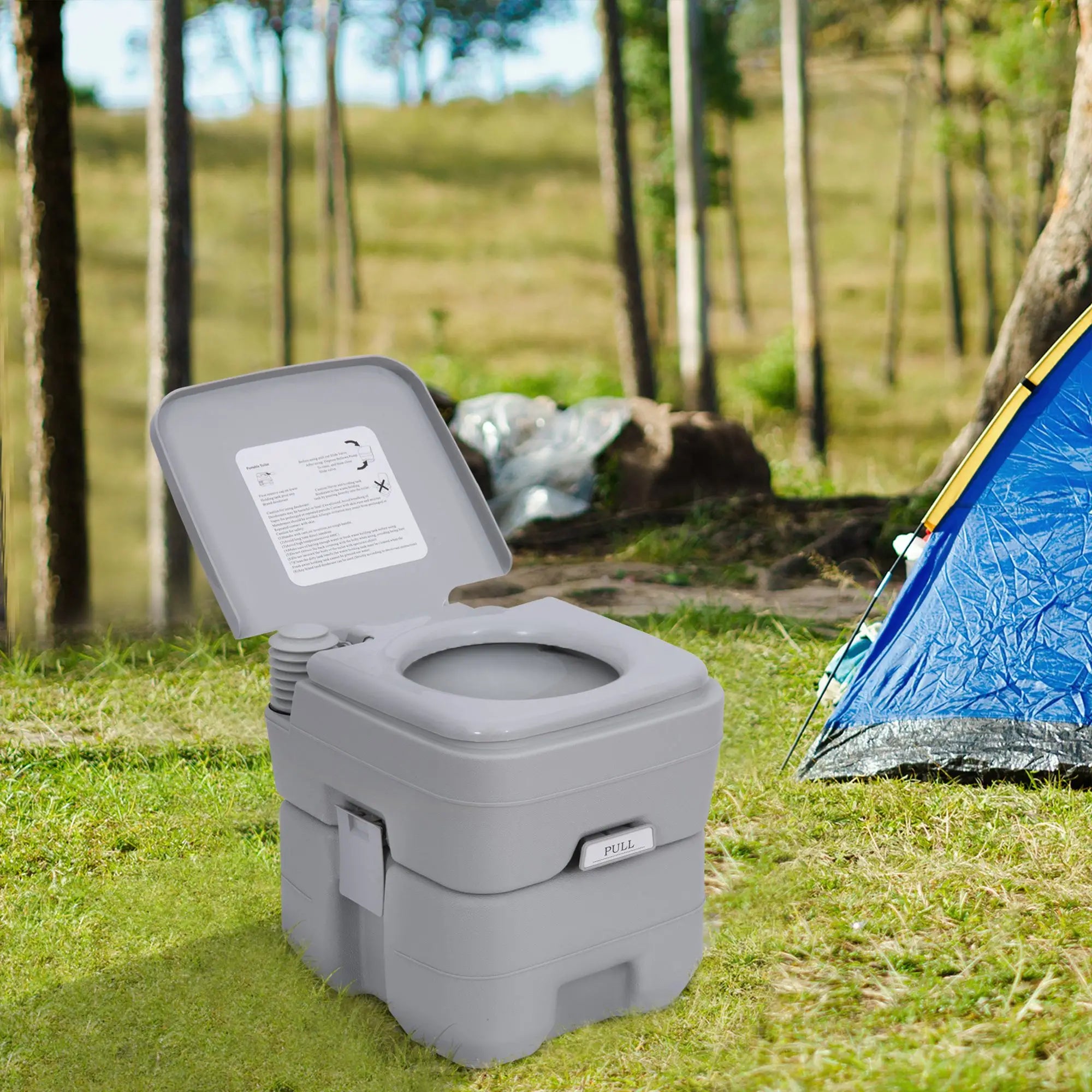 Portable Toilet for Adults, 2 Detachable Tanks, 5.3 Gallon (20L), Grey Camping Toilets at Gallery Canada
