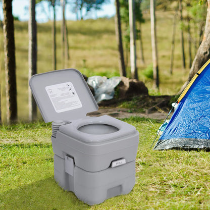 Portable Toilet for Adults, 2 Detachable Tanks, 5.3 Gallon (20L), Grey Camping Toilets at Gallery Canada
