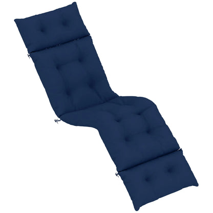 Tufted Thick Outdoor Chaise Lounge Cushion, 74.8" x 22" x 4", Navy Blue Patio Chair Cushions Navy Blue at Gallery Canada