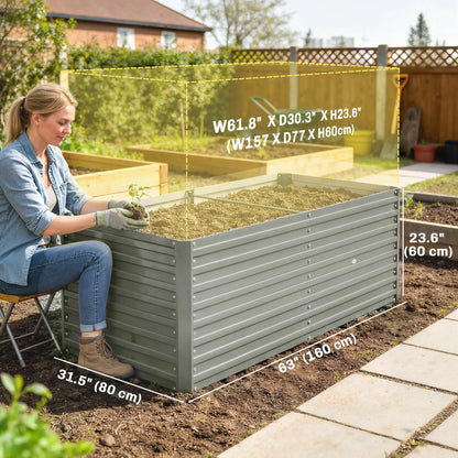 5' x 3' x 2' Galvanized Raised Garden Bed, Light Grey Planter Box, Light Grey Galvanized Planter Boxes at Gallery Canada