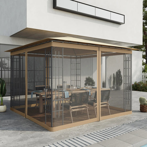 Gazebo Replacement Mosquito Netting, 10' x 10', Black