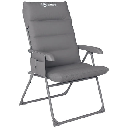 5-Level Reclining Camping Chair, Adjustable High Back, Side Pockets, Compact Picnic Tables & Camping Chairs at Gallery Canada