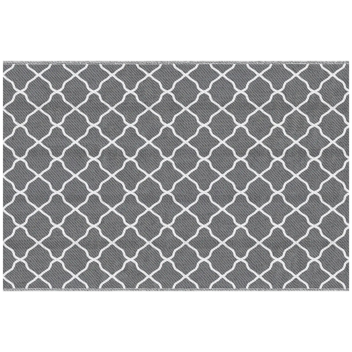 Waterproof Outdoor Rug, 6' x 9', Reversible Mat, Grey & White Outdoor Reversible Rugs at Gallery Canada