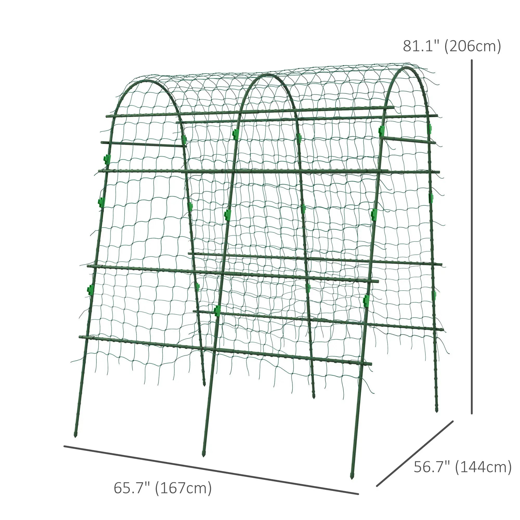 Arched Garden Trellis, Metal Cucumber Plant Support, 57
