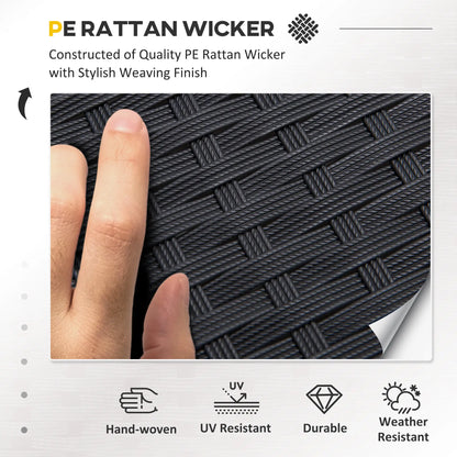 4-Piece Wicker Patio Set, Outdoor Rattan Chairs, Loveseat, Glass Table, Black Patio Furniture Sets at Gallery Canada