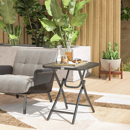 Folding Coffee Table, Tempered Glass Tabletop, Portable Bistro Table Patio Side Tables at Gallery Canada