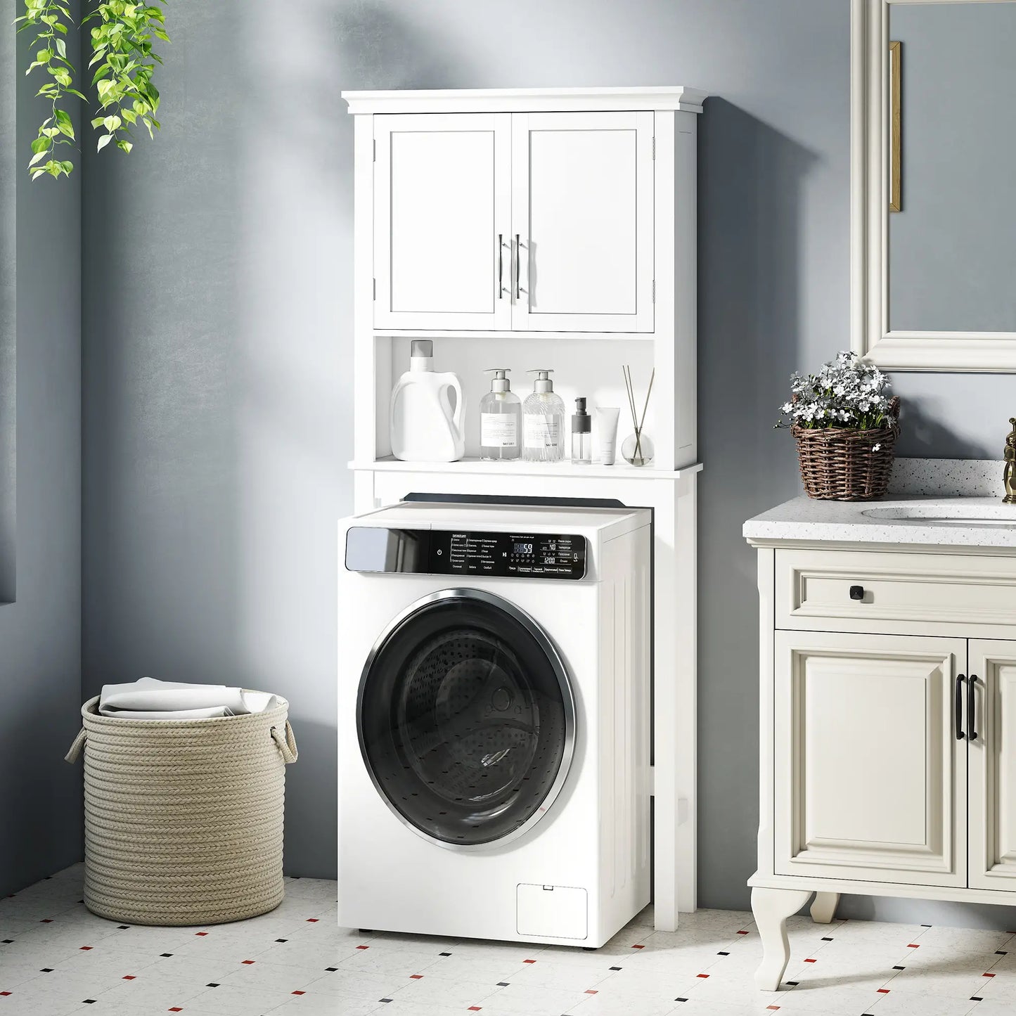 Over Toilet Storage Cabinet, Bathroom Cabinet with Doors, Shelves Over The Toilet Storage at Gallery Canada