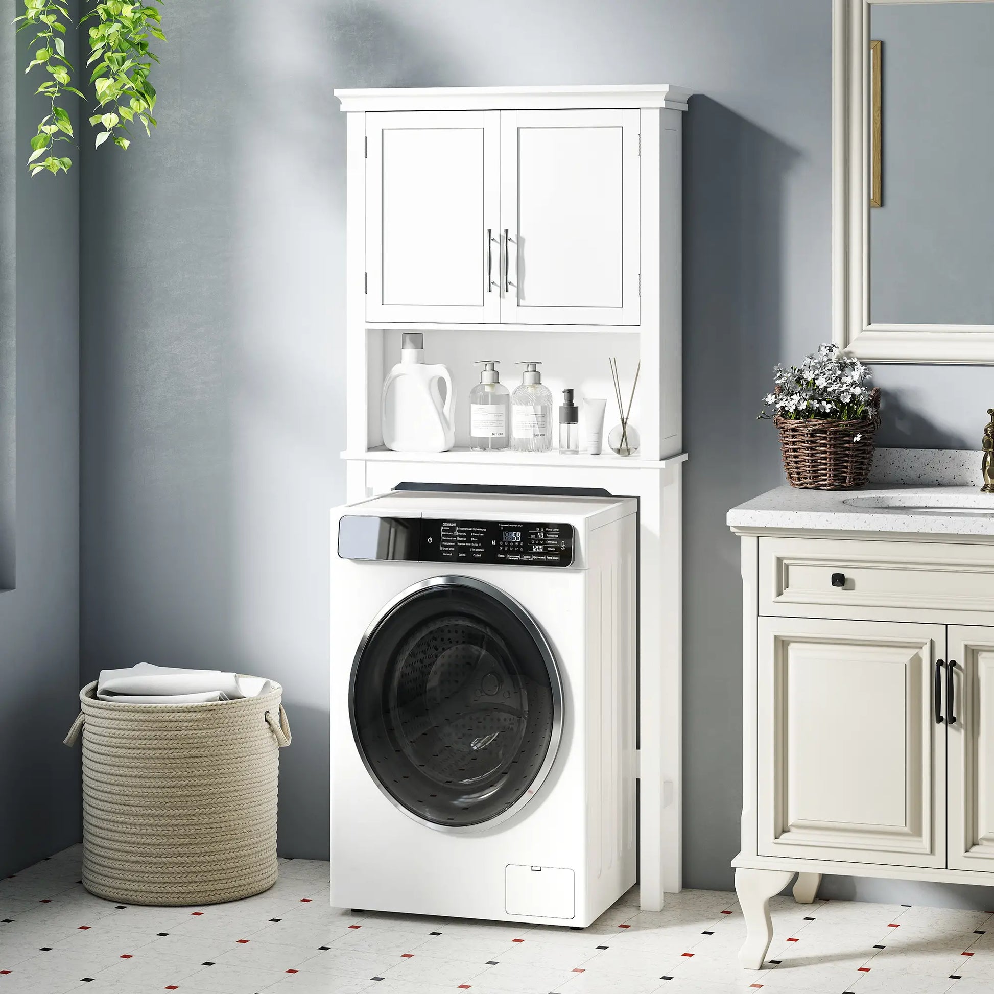 Over Toilet Storage Cabinet, Bathroom Cabinet with Doors, Shelves Over The Toilet Storage at Gallery Canada