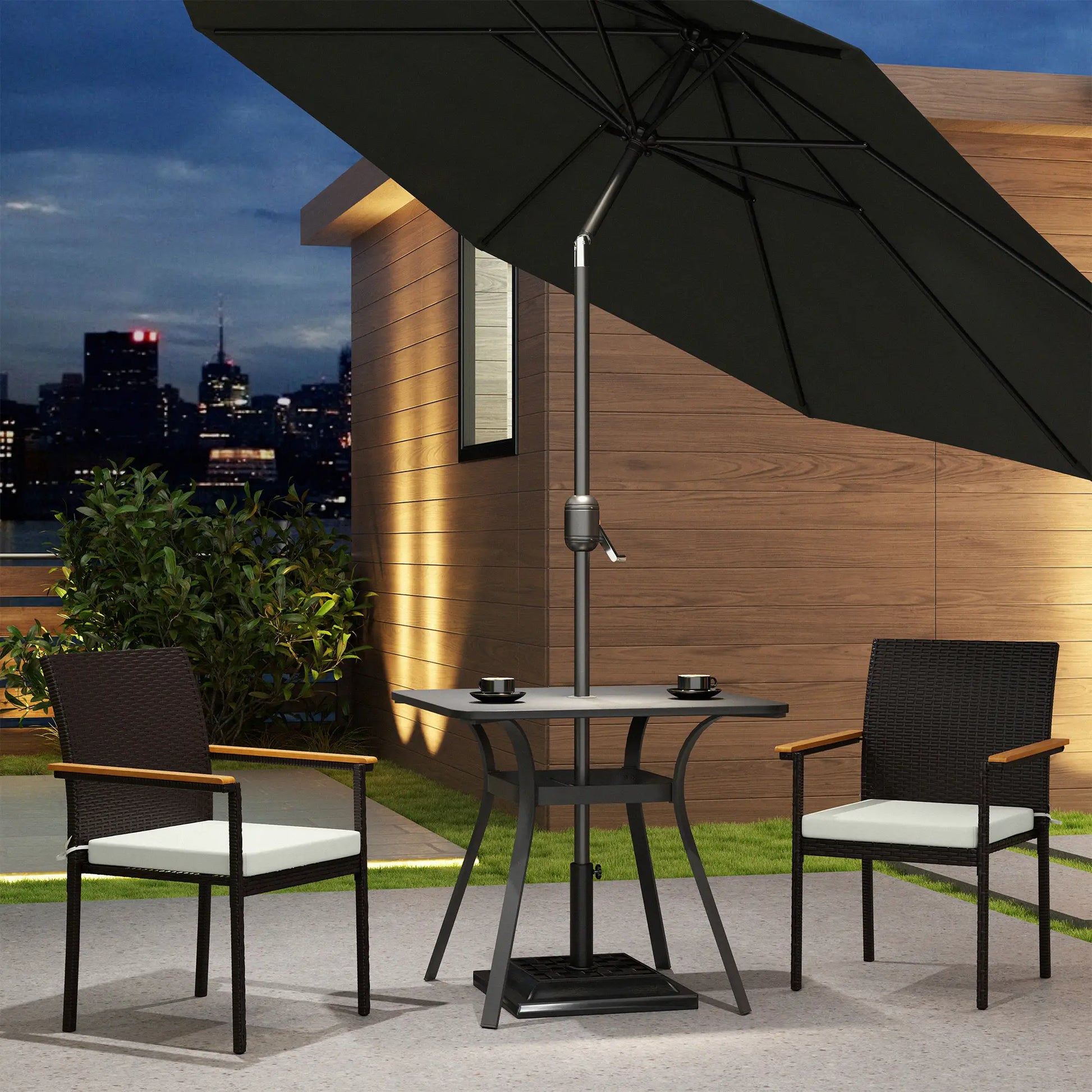 Stackable Wicker Patio Chairs, Set of 2, Removable Cushion, Cream White Patio Chairs at Gallery Canada