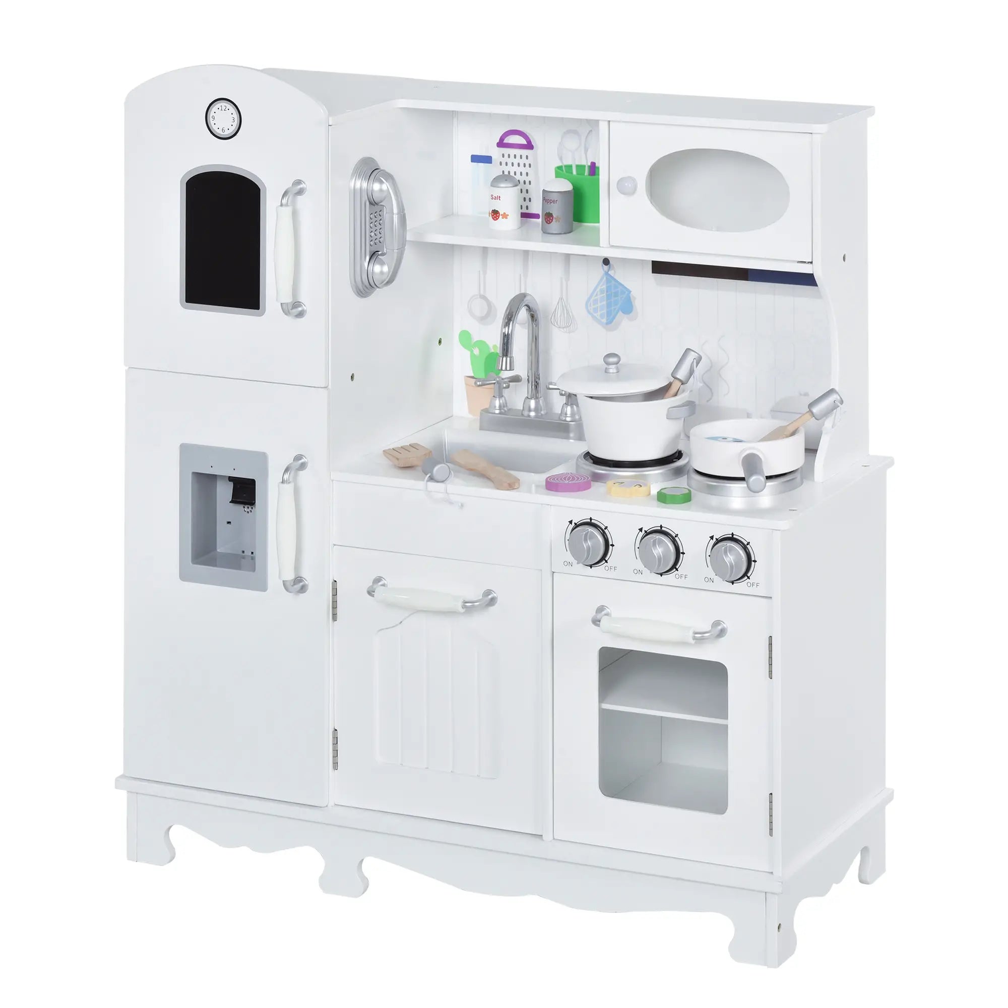 Large Kids Kitchen Playset, Telephone, Water Dispenser, Cooking Set Play Kitchen at Gallery Canada