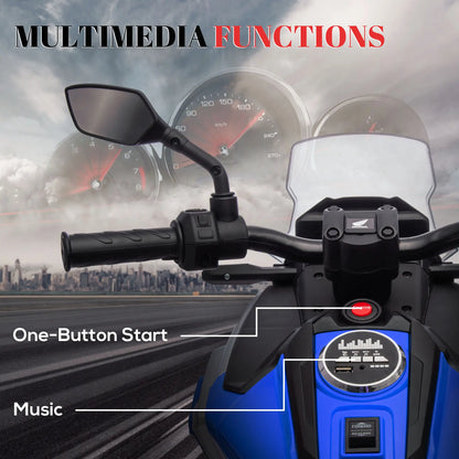 12V Ride on Motorbike for Kids, for 3-6 Years, Blue Electric Motorcycles at Gallery Canada