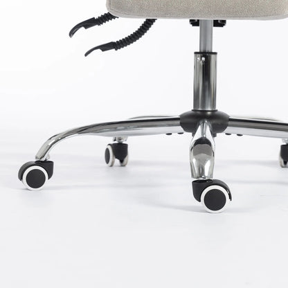Criss Cross Chair with Wheels, Waterfall Armrests, Light Grey
