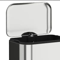 13.2 Gallon Slim Stainless Steel Trash Can, Silver, Silver